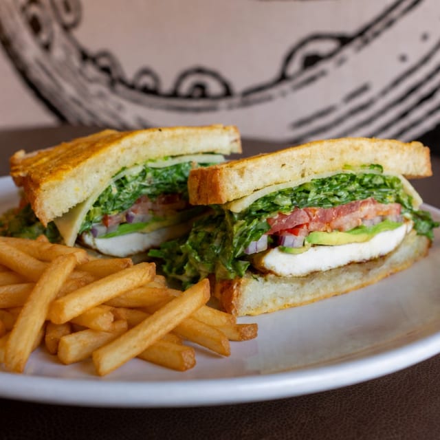 CAESAR CHICKEN SANDWICH.