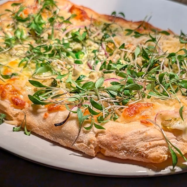 CHICKEN-CILANTRO PIZZA.