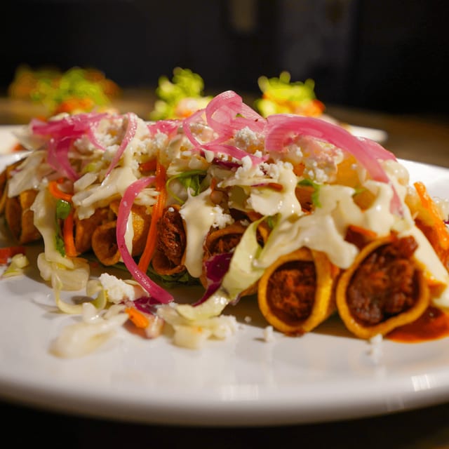 BEEF BARBACOA TAQUITOS.