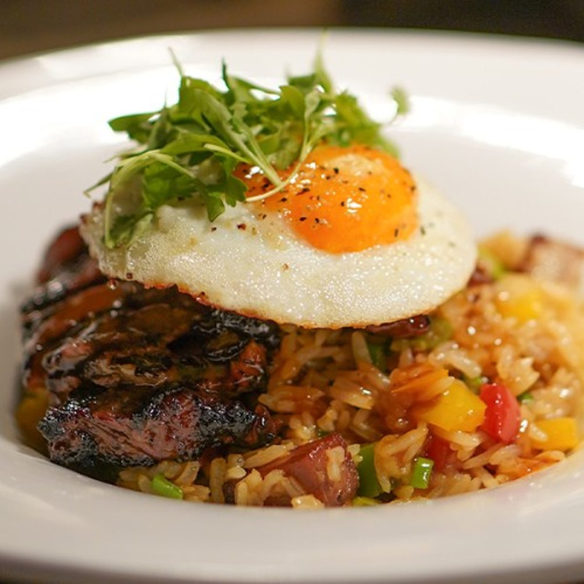 GRILLED BEEF SHORT RIB FRIED RICE.