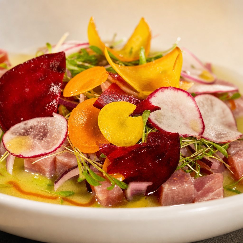 YELLOWFIN AHI CEVICHE.