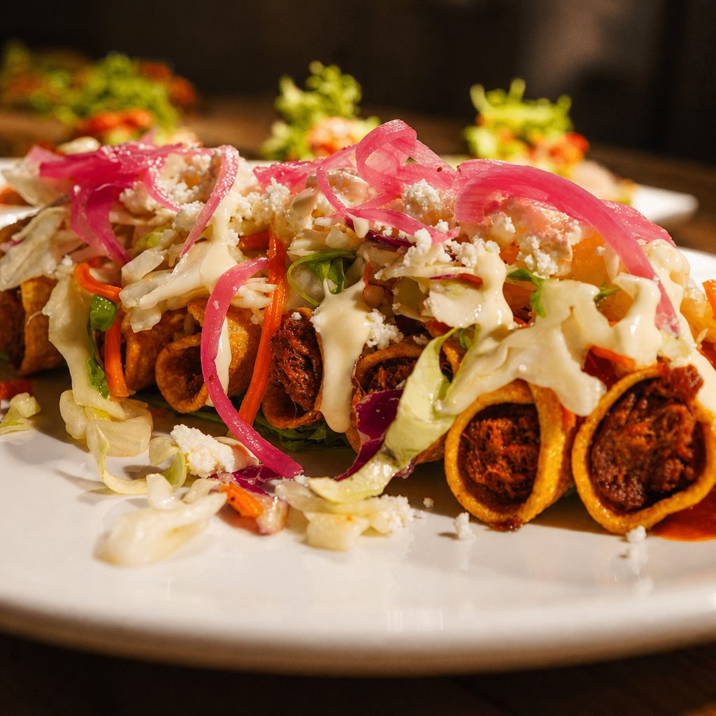BEEF BARBACOA TAQUITOS.