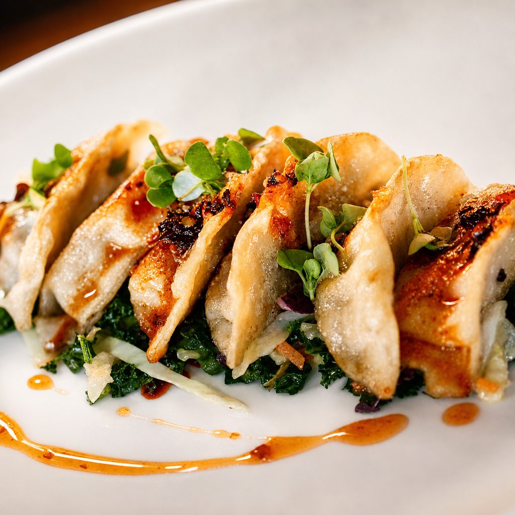 CHICKEN POTSTICKERS.